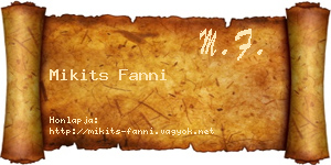 Mikits Fanni névjegykártya